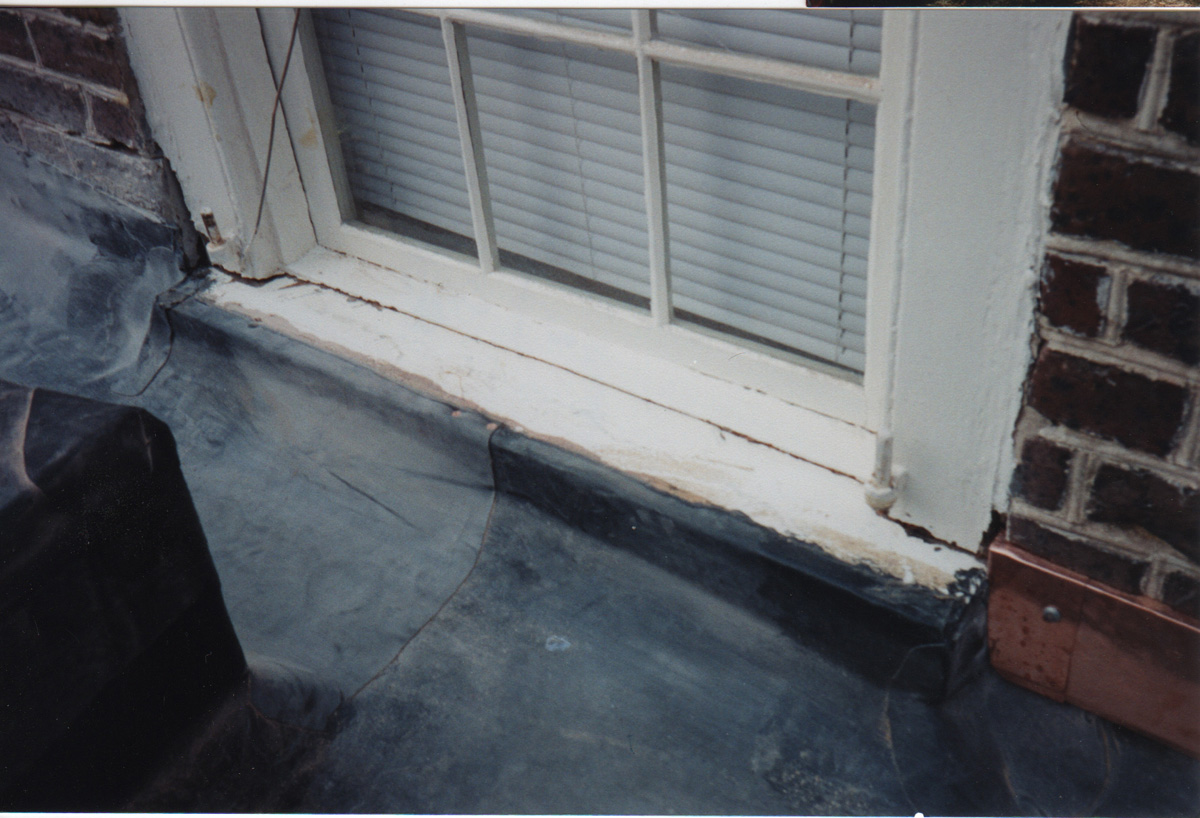 Historic Window Seal with Copper - before