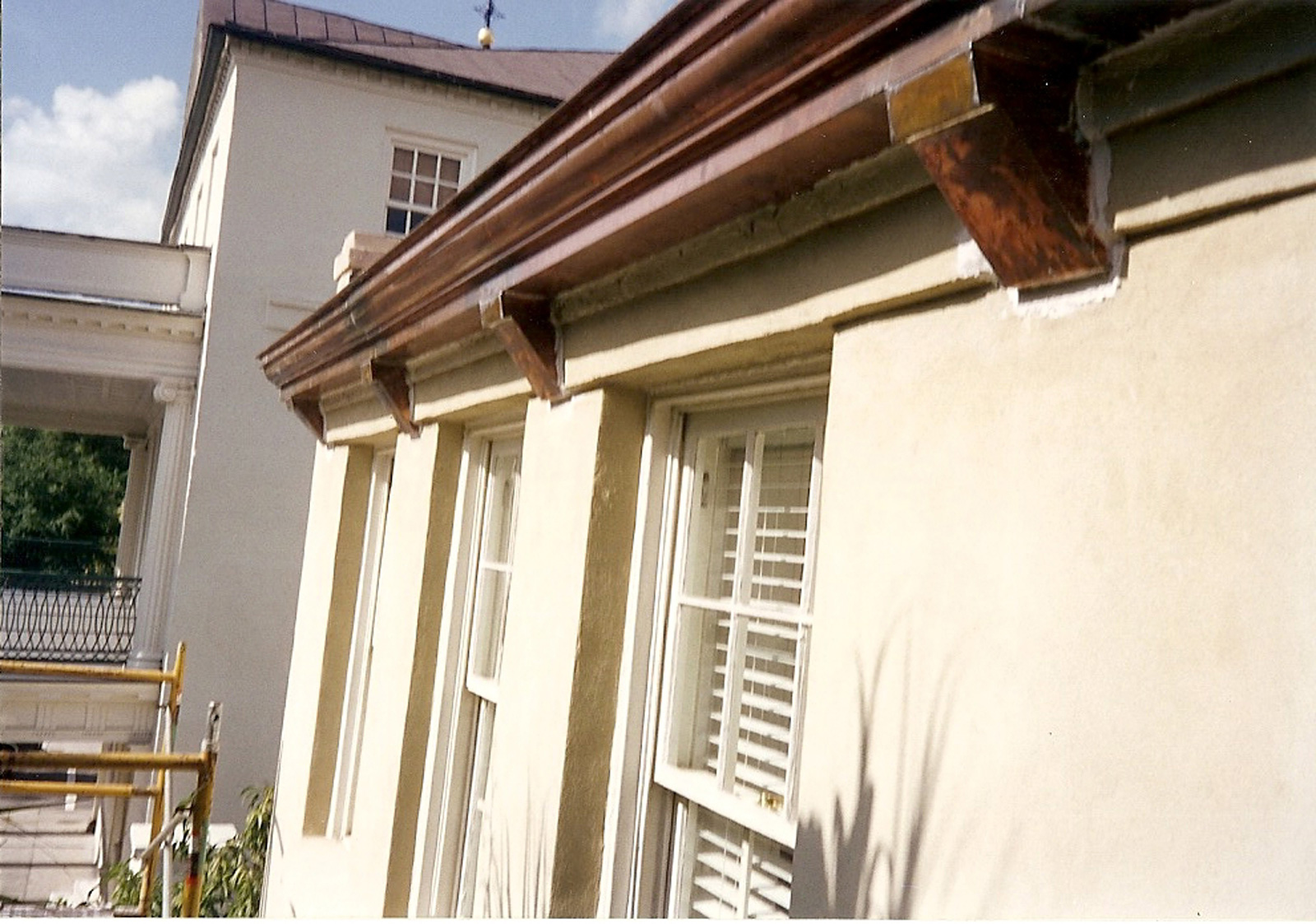 Reproduced Copper Pediments Closeup